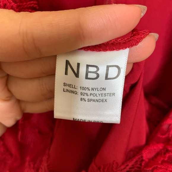 NBD Red Lace Romper sz XS - Picture 5 of 7